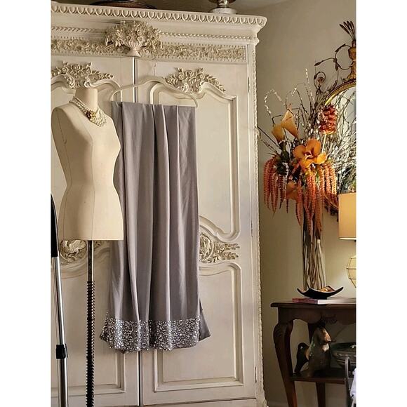 Vintage Joan Boyce Gray Embellished Dressy Scarf/wrap 90"x40" NWOT - Picture 3 of 9